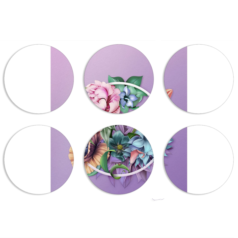 Магнитные фотопазлы круги d55 набор 6 штук 