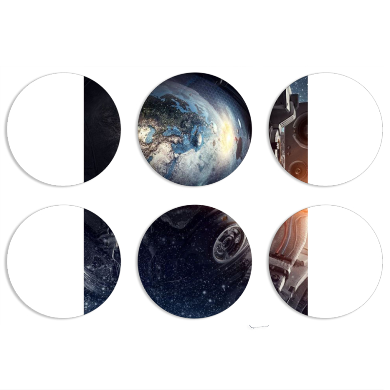 Магнитные фотопазлы круги d55 набор 6 штук 