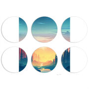 Магнитные фотопазлы круги d55 набор 6 штук 