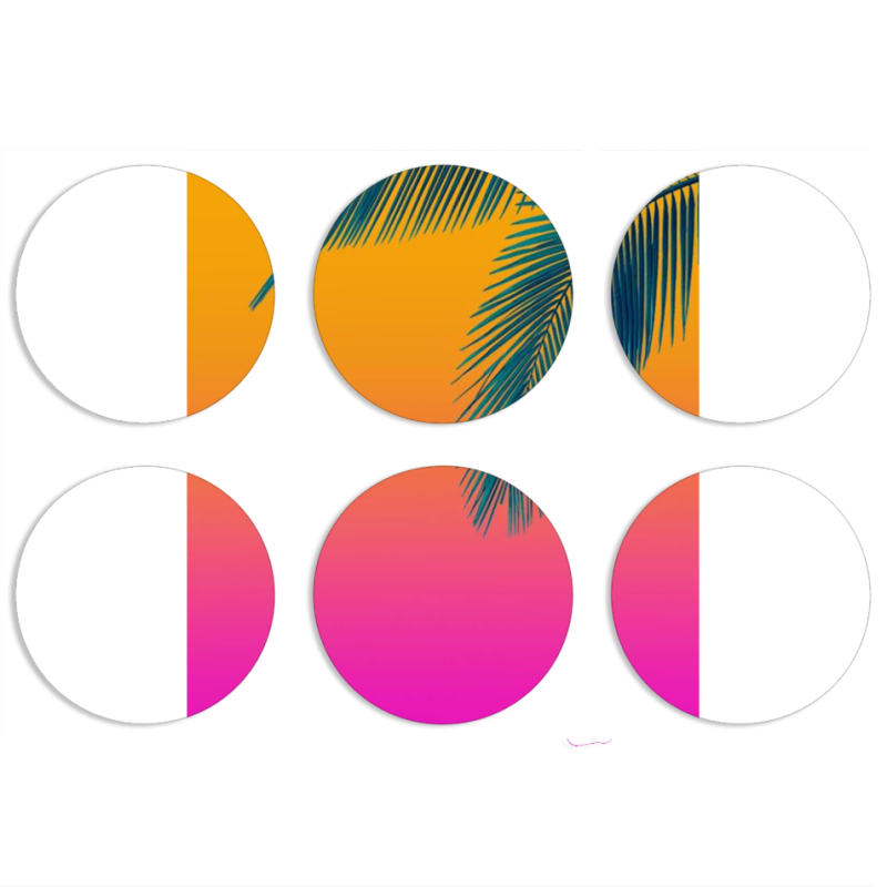 Магнитные фотопазлы круги d55 набор 6 штук 