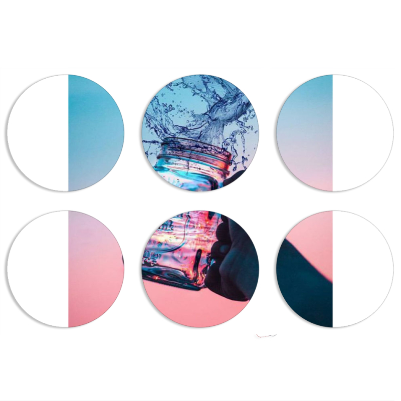 Магнитные фотопазлы круги d55 набор 6 штук 