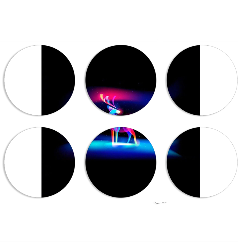 Магнитные фотопазлы круги d55 набор 6 штук 