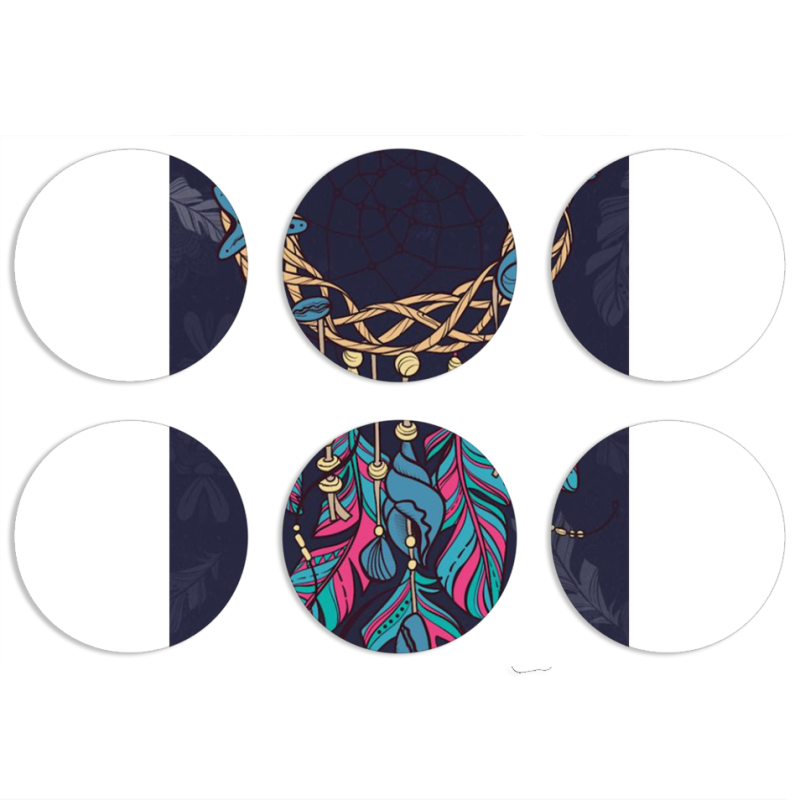 Магнитные фотопазлы круги d55 набор 6 штук 