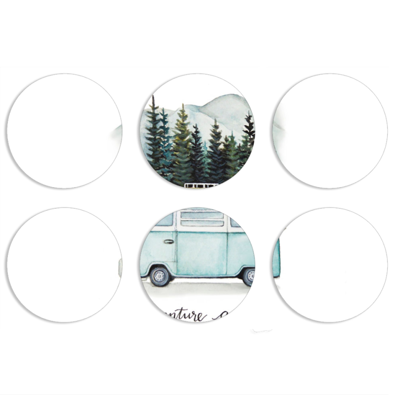 Магнитные фотопазлы круги d55 набор 6 штук 