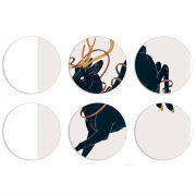 Магнитные фотопазлы круги d55 набор 6 штук Black Deer