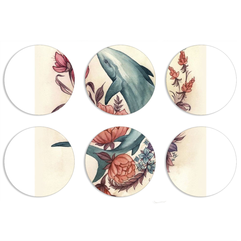 Магнитные фотопазлы круги d55 набор 6 штук 