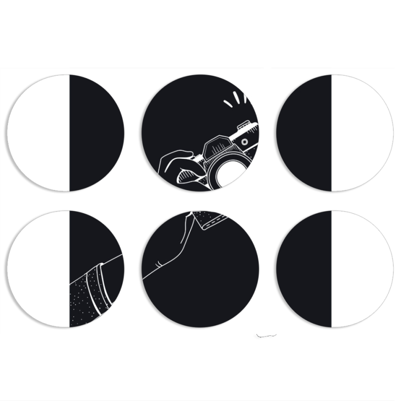 Магнитные фотопазлы круги d55 набор 6 штук 