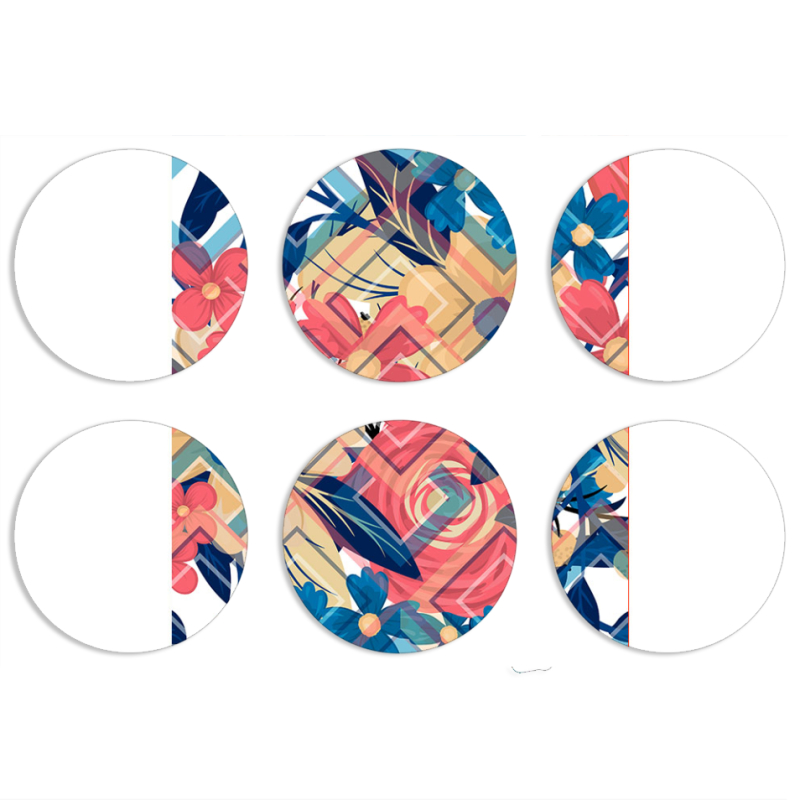 Магнитные фотопазлы круги d55 набор 6 штук 