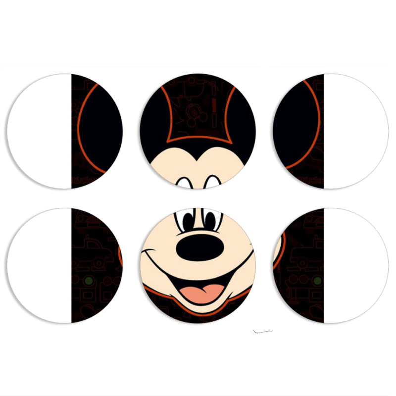 Магнитные фотопазлы круги d55 набор 6 штук 