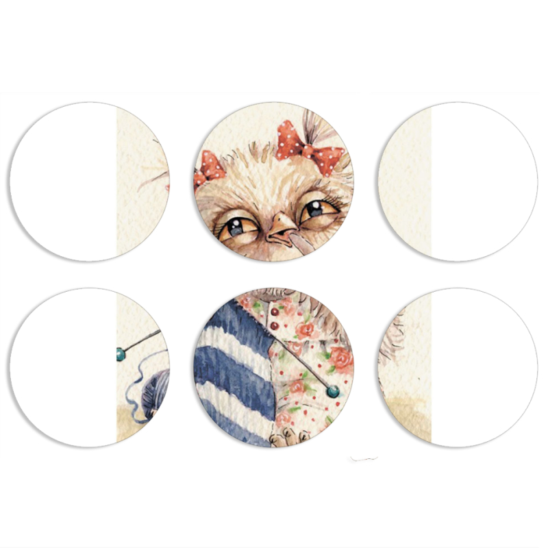 Магнитные фотопазлы круги d55 набор 6 штук 