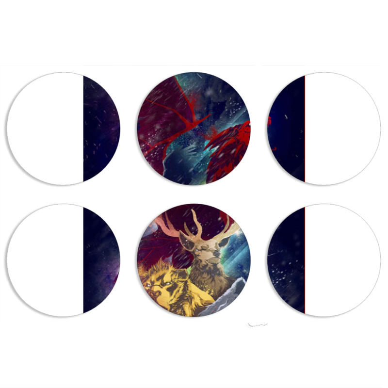 Магнитные фотопазлы круги d55 набор 6 штук 