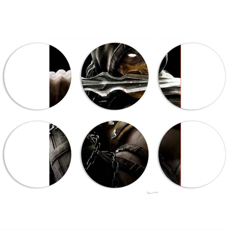 Магнитные фотопазлы круги d55 набор 6 штук 