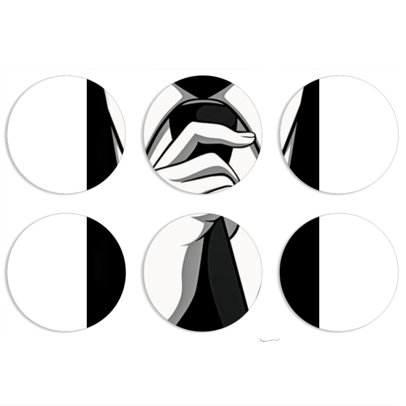 Магнитные фотопазлы круги d55 набор 6 штук Tie