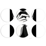 Магнитные фотопазлы круги d55 набор 6 штук Tie