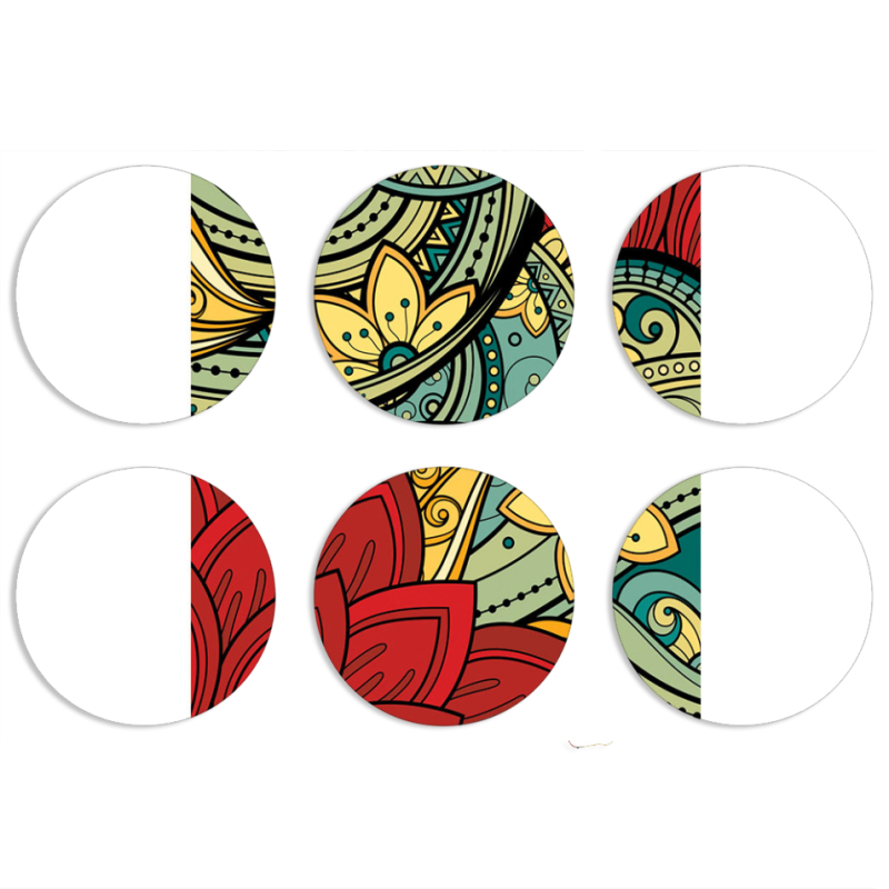 Магнитные фотопазлы круги d55 набор 6 штук 