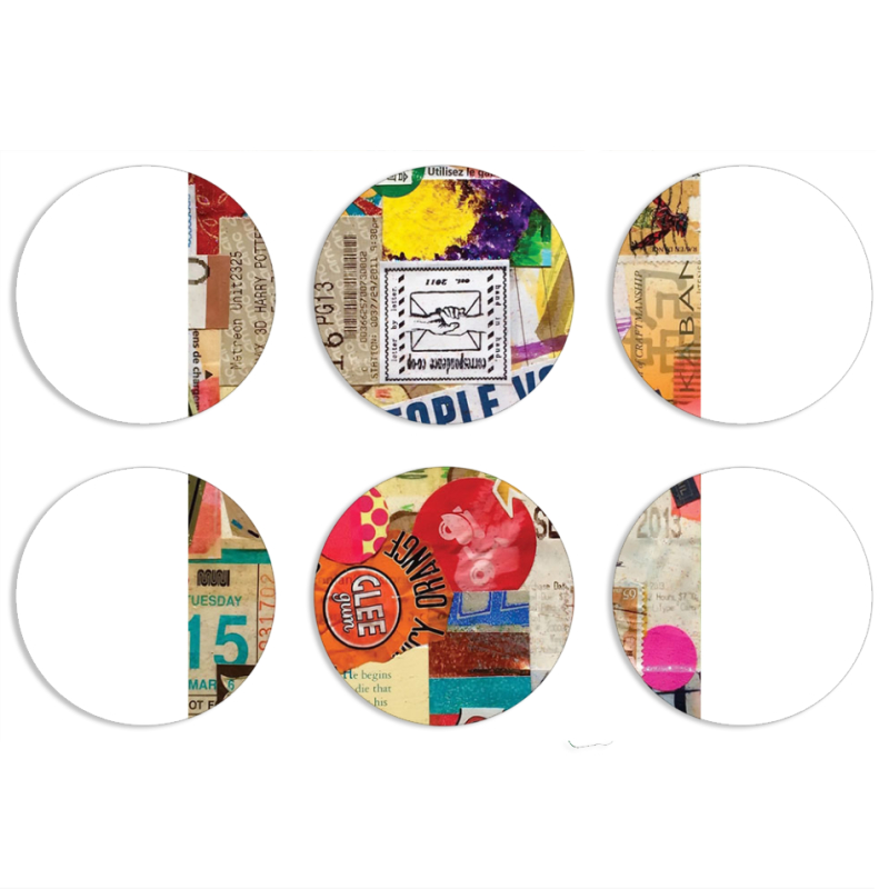 Магнитные фотопазлы круги d55 набор 6 штук 