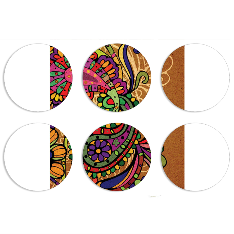 Магнитные фотопазлы круги d55 набор 6 штук 