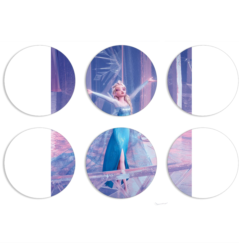 Магнитные фотопазлы круги d55 набор 6 штук 