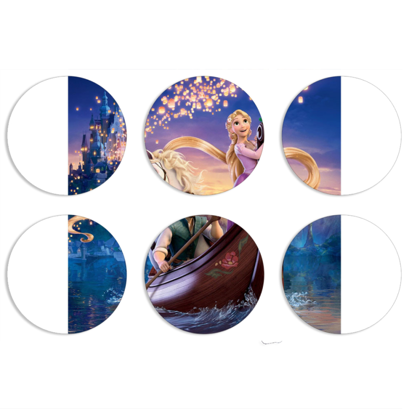 Магнитные фотопазлы круги d55 набор 6 штук 