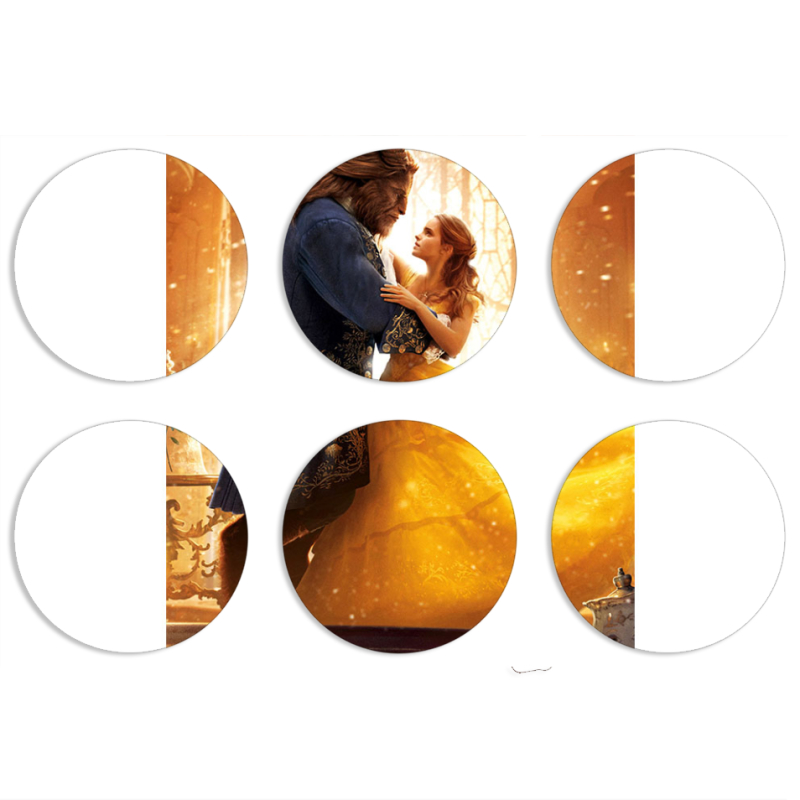 Магнитные фотопазлы круги d55 набор 6 штук 