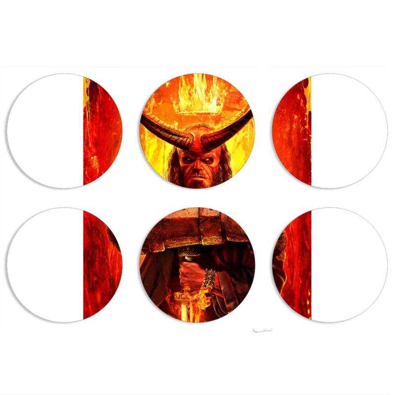 Магнитные фотопазлы круги d55 набор 6 штук 