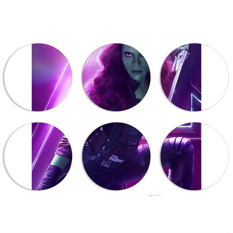 Магнитные фотопазлы круги d55 набор 6 штук 