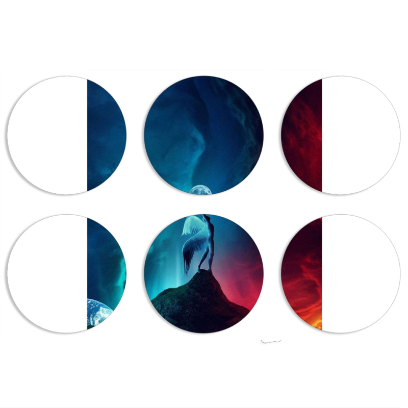Магнитные фотопазлы круги d55 набор 6 штук 