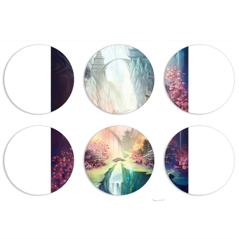 Магнитные фотопазлы круги d55 набор 6 штук 