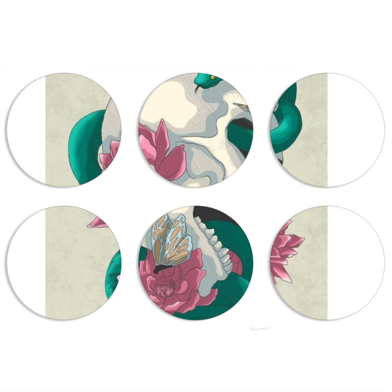 Магнитные фотопазлы круги d55 набор 6 штук 