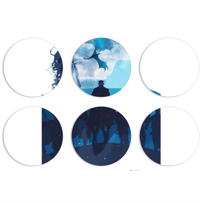 Магнитные фотопазлы круги d55 набор 6 штук 