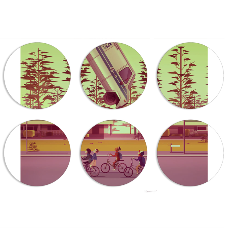 Магнитные фотопазлы круги d55 набор 6 штук 