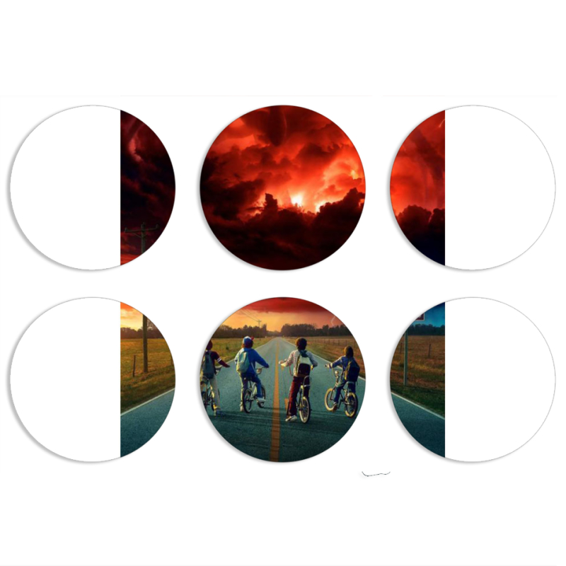 Магнитные фотопазлы круги d55 набор 6 штук 