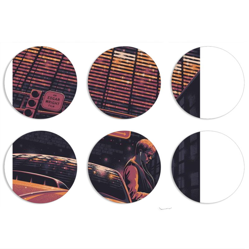 Магнитные фотопазлы круги d55 набор 6 штук 