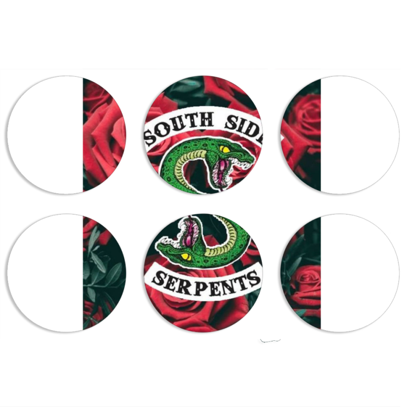 Магнитные фотопазлы круги d55 набор 6 штук 