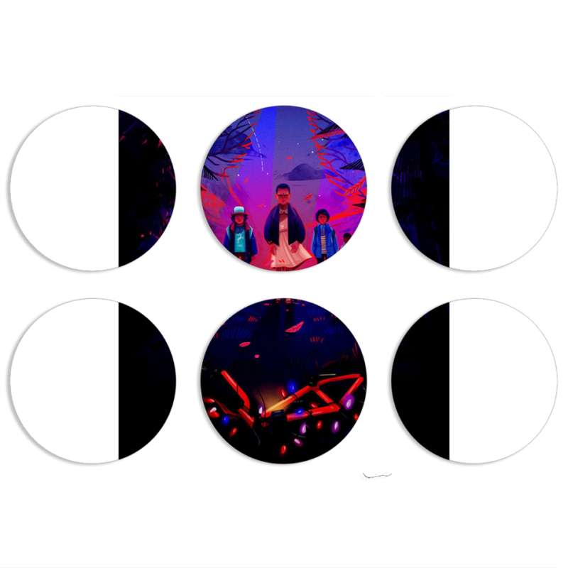 Магнитные фотопазлы круги d55 набор 6 штук 