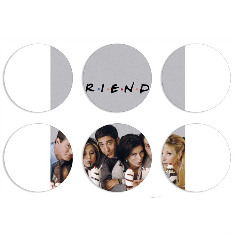 Магнитные фотопазлы круги d55 набор 6 штук 