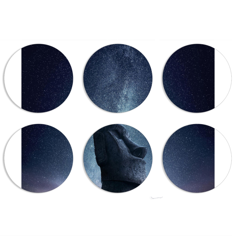 Магнитные фотопазлы круги d55 набор 6 штук 