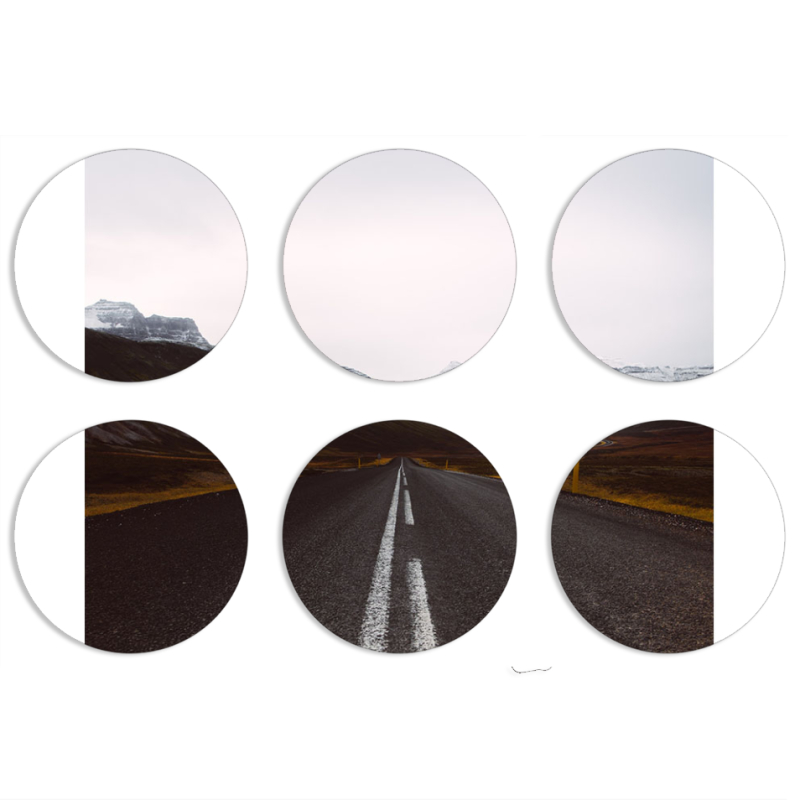 Магнитные фотопазлы круги d55 набор 6 штук 