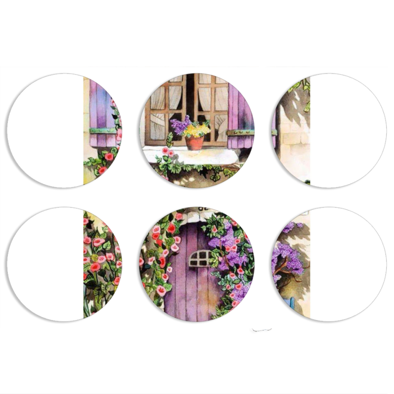 Магнитные фотопазлы круги d55 набор 6 штук 