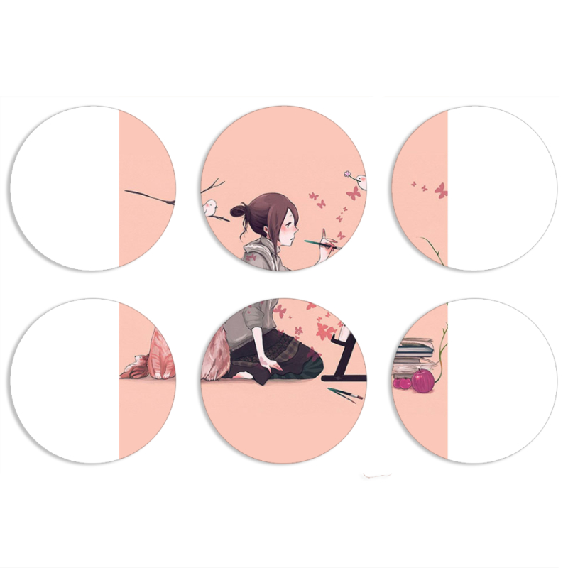 Магнитные фотопазлы круги d55 набор 6 штук 