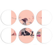 Магнитные фотопазлы круги d55 набор 6 штук 