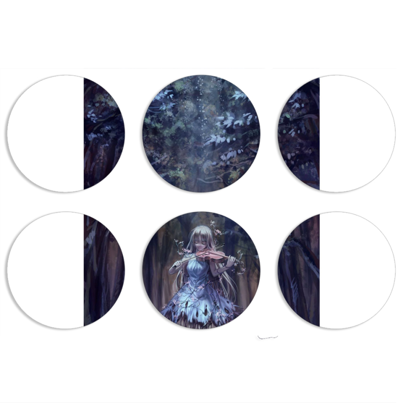 Магнитные фотопазлы круги d55 набор 6 штук 