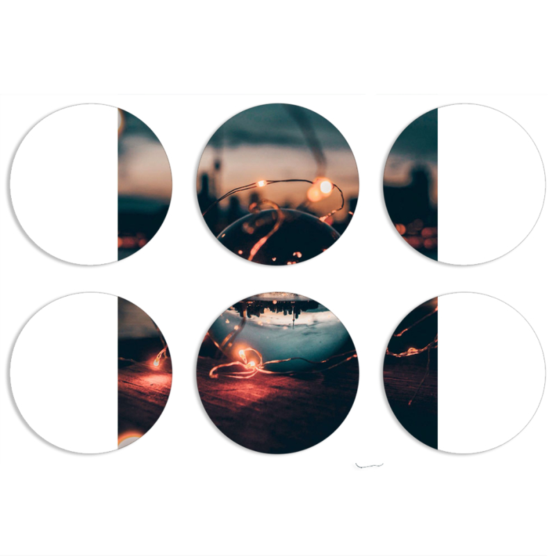 Магнитные фотопазлы круги d55 набор 6 штук 