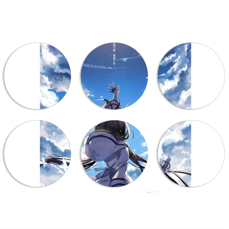 Магнитные фотопазлы круги d55 набор 6 штук 