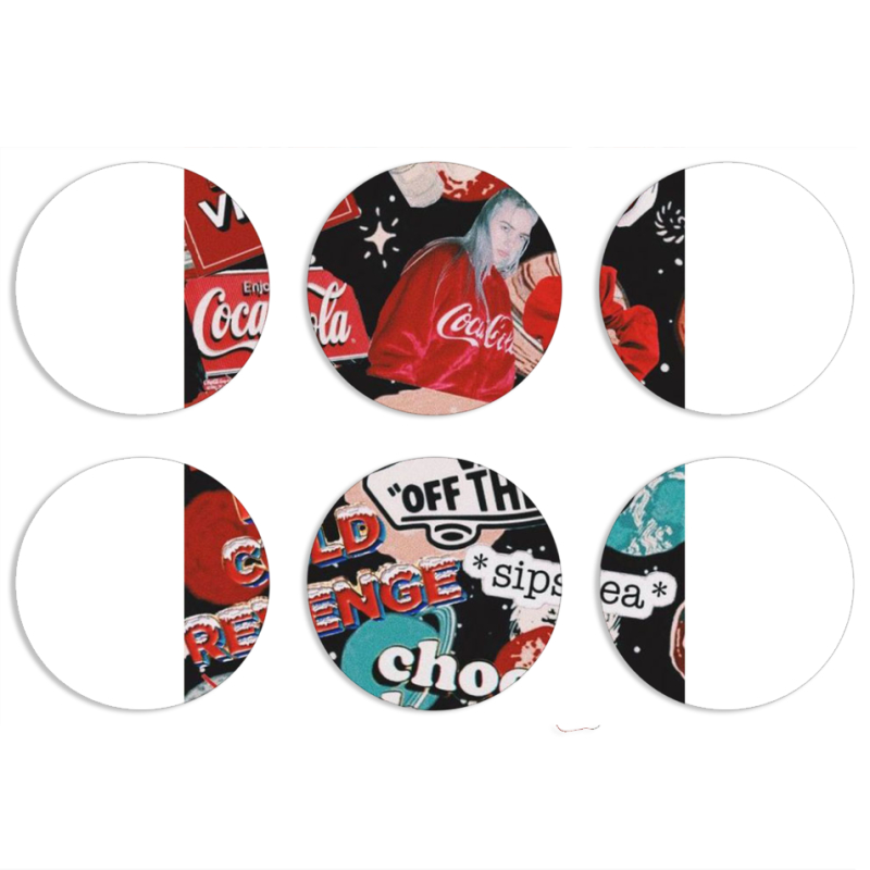 Магнитные фотопазлы круги d55 набор 6 штук 