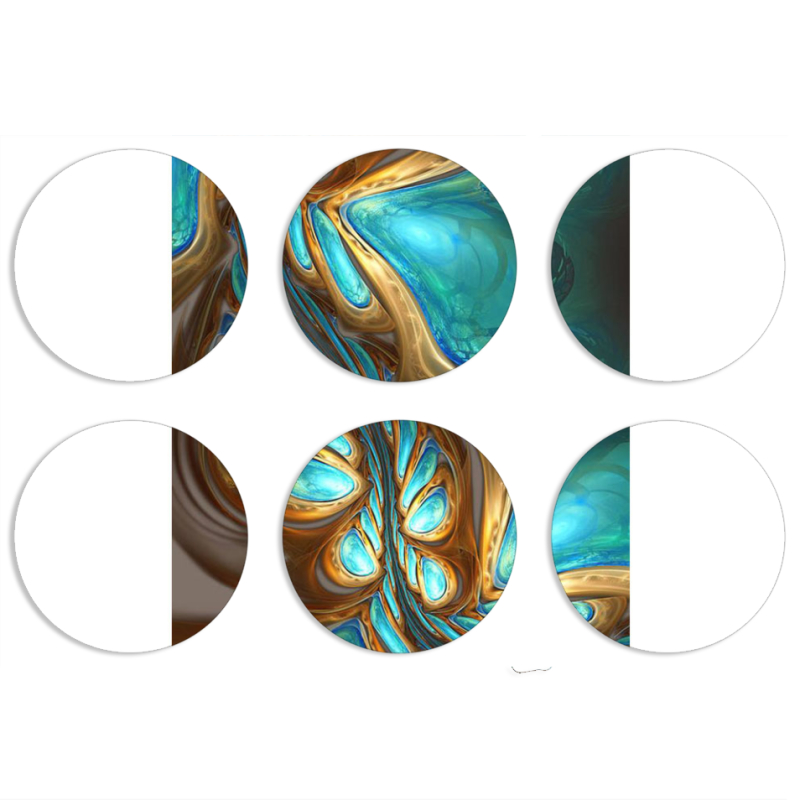 Магнитные фотопазлы круги d55 набор 6 штук 