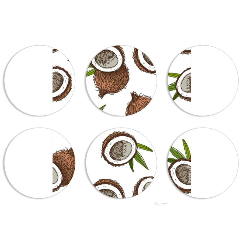 Магнитные фотопазлы круги d55 набор 6 штук Coconut