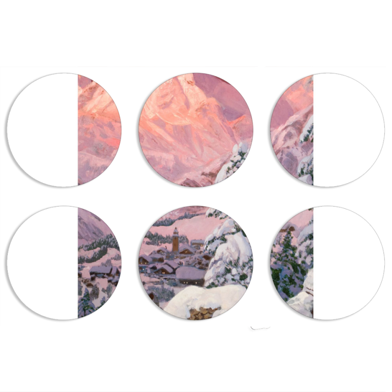 Магнитные фотопазлы круги d55 набор 6 штук 