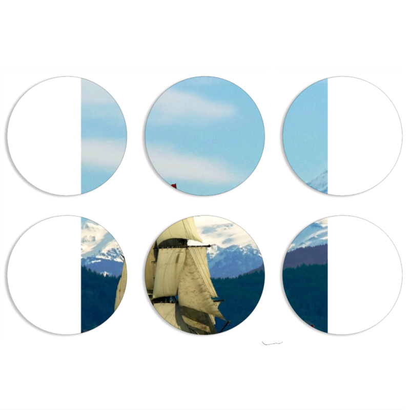 Магнитные фотопазлы круги d55 набор 6 штук 