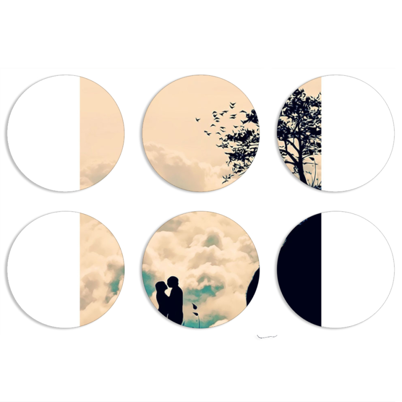 Магнитные фотопазлы круги d55 набор 6 штук 